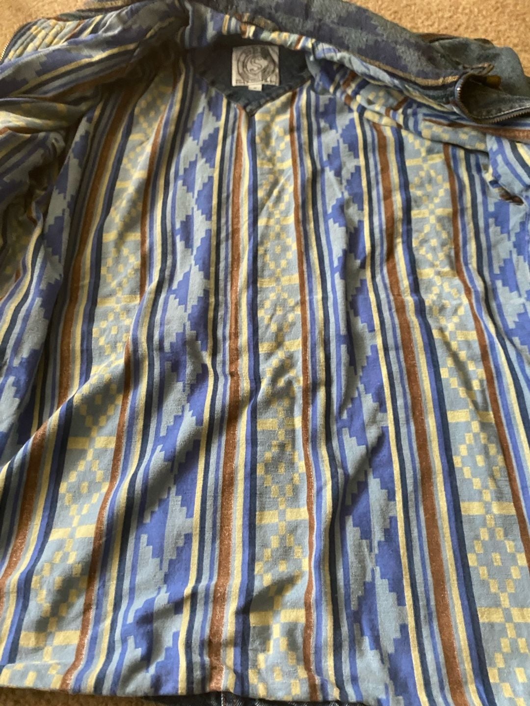 Current Seen Denim Jacket Size Medium Vintage Quilted Blue 7