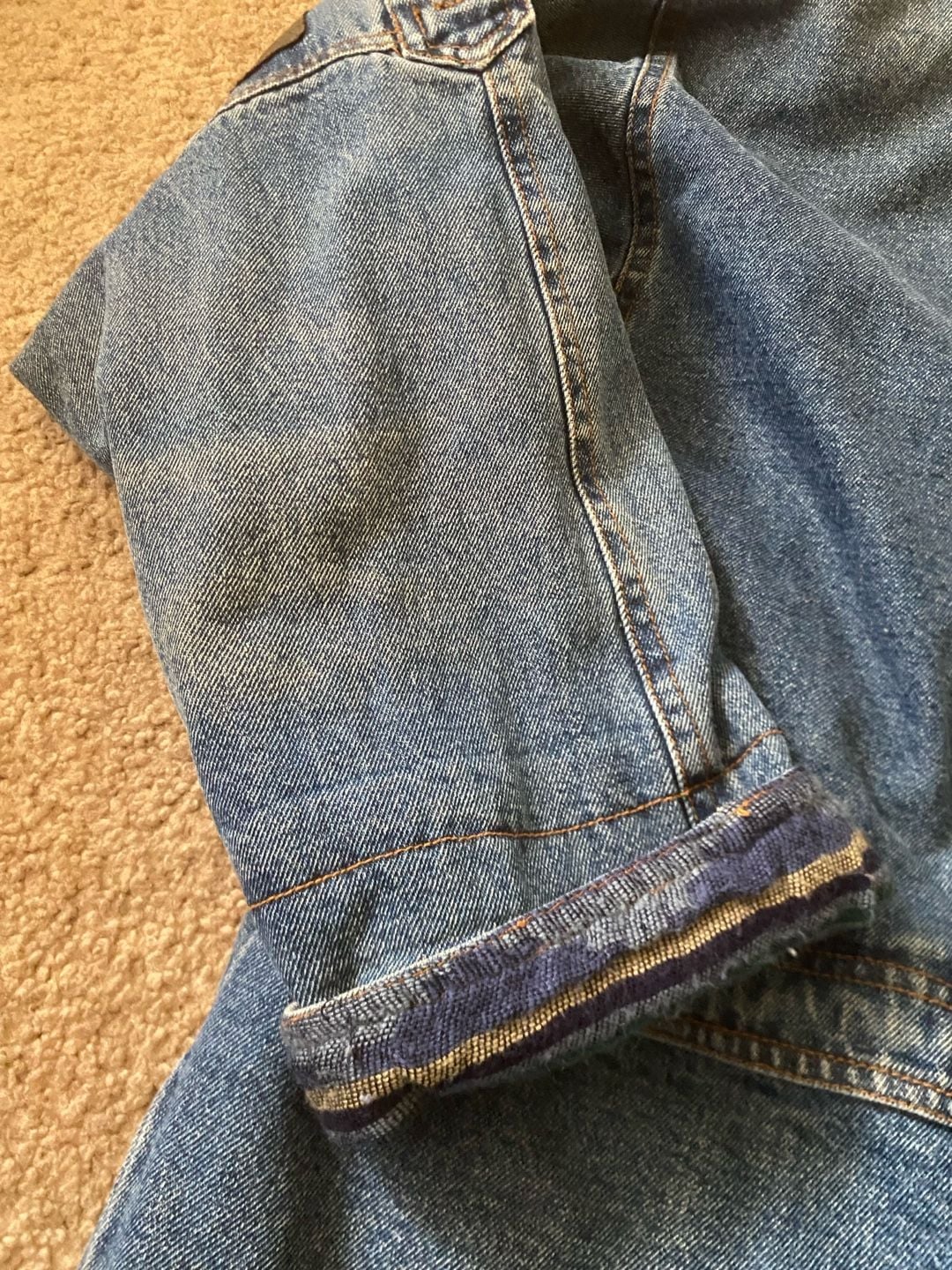 Current Seen Denim Jacket Size Medium Vintage Quilted Blue 13