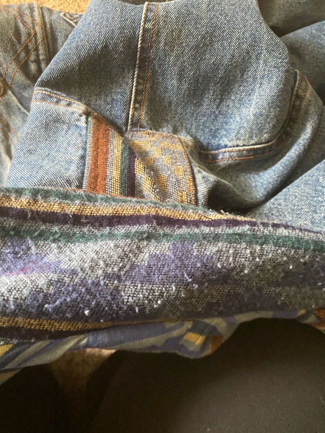 Current Seen Denim Jacket Size Medium Vintage Quilted Blue 15