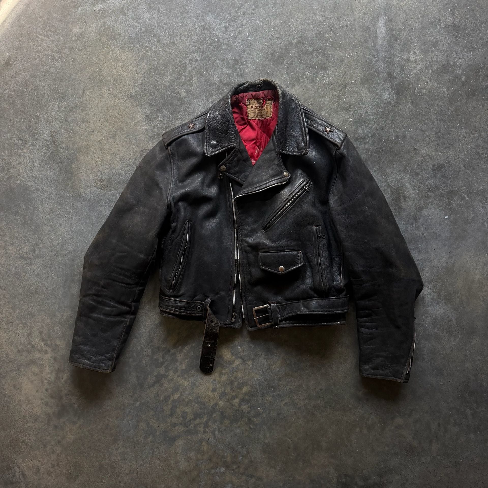 Windward Vintage 1950S Horsehide Leather Motorcycle Jacket 2