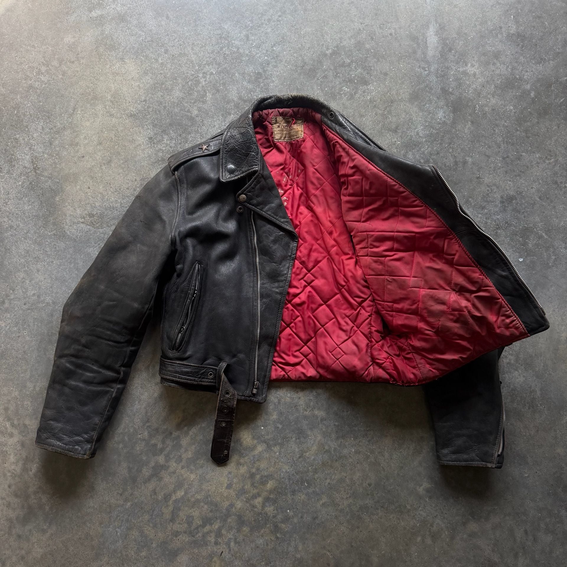 Windward Vintage 1950S Horsehide Leather Motorcycle Jacket 4