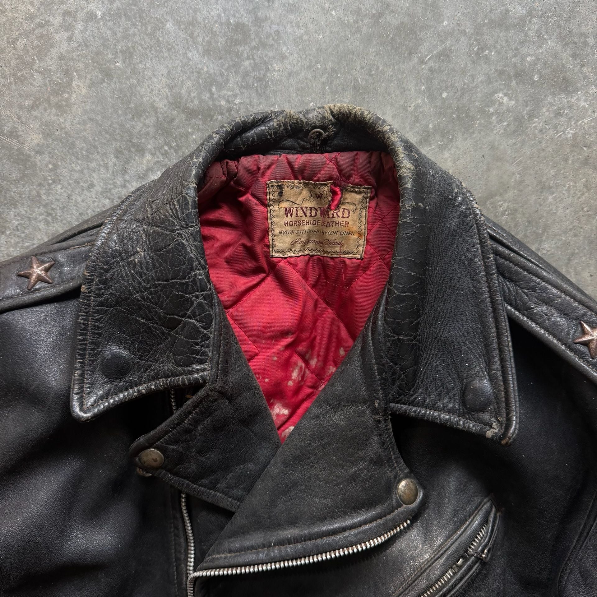 Windward Vintage 1950S Horsehide Leather Motorcycle Jacket 5