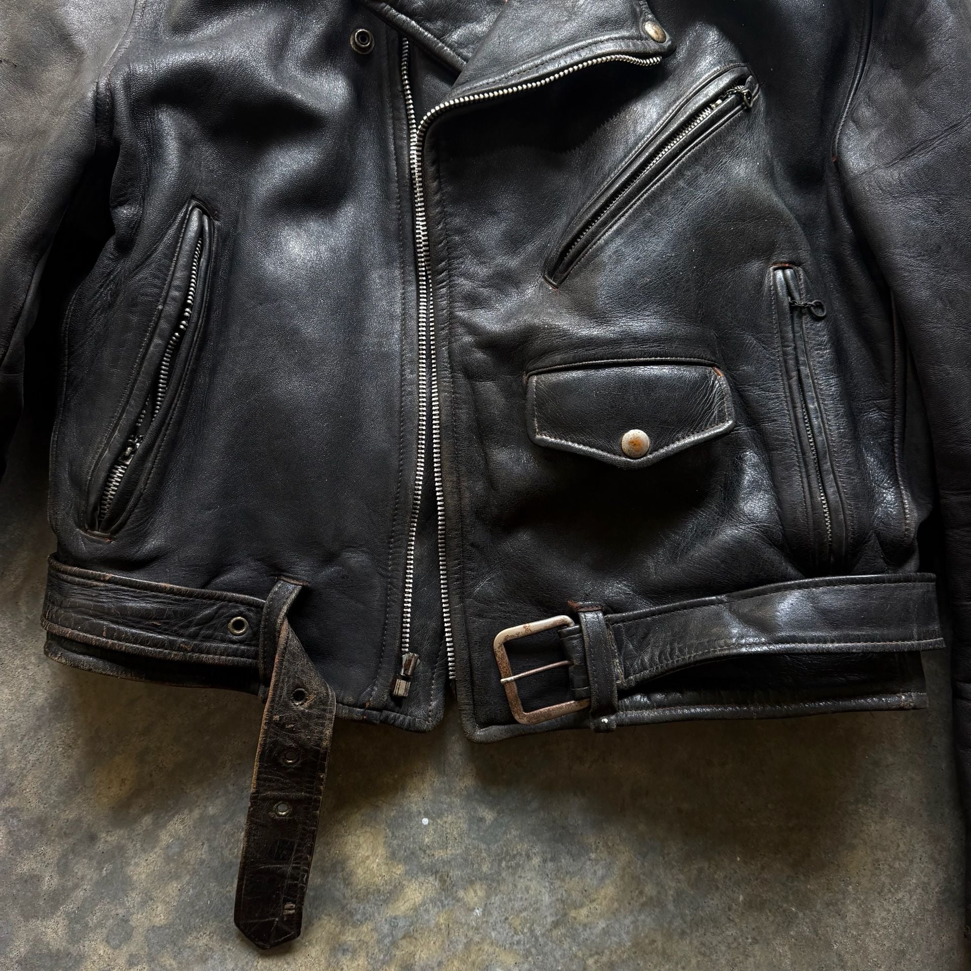 Windward Vintage 1950S Horsehide Leather Motorcycle Jacket 7