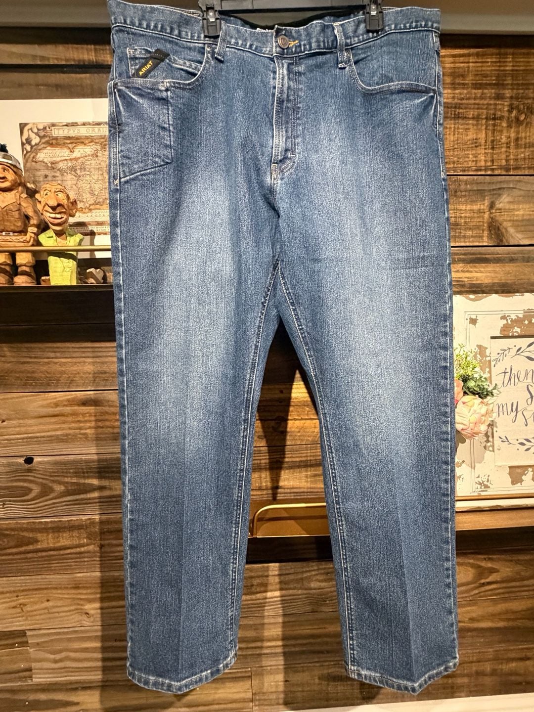 Ariat Rebar M4 Relaxed Boot Jeans Size 42/32 Blue Denim 2