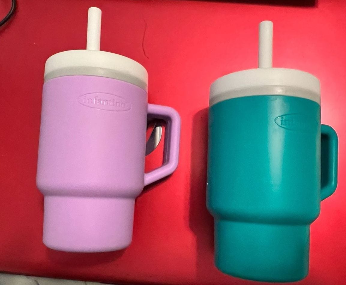 Infantino My 1st Tumbler Sippy Cup Set Purple Teal 2