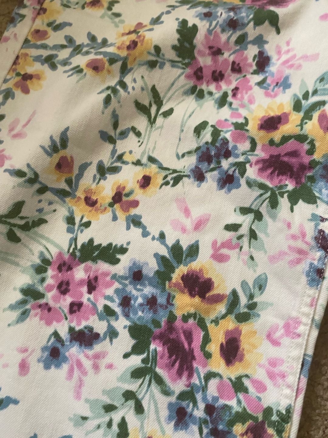 Gap Barrel High Rise Jeans Size 28 Short White Floral Print Cotton 3