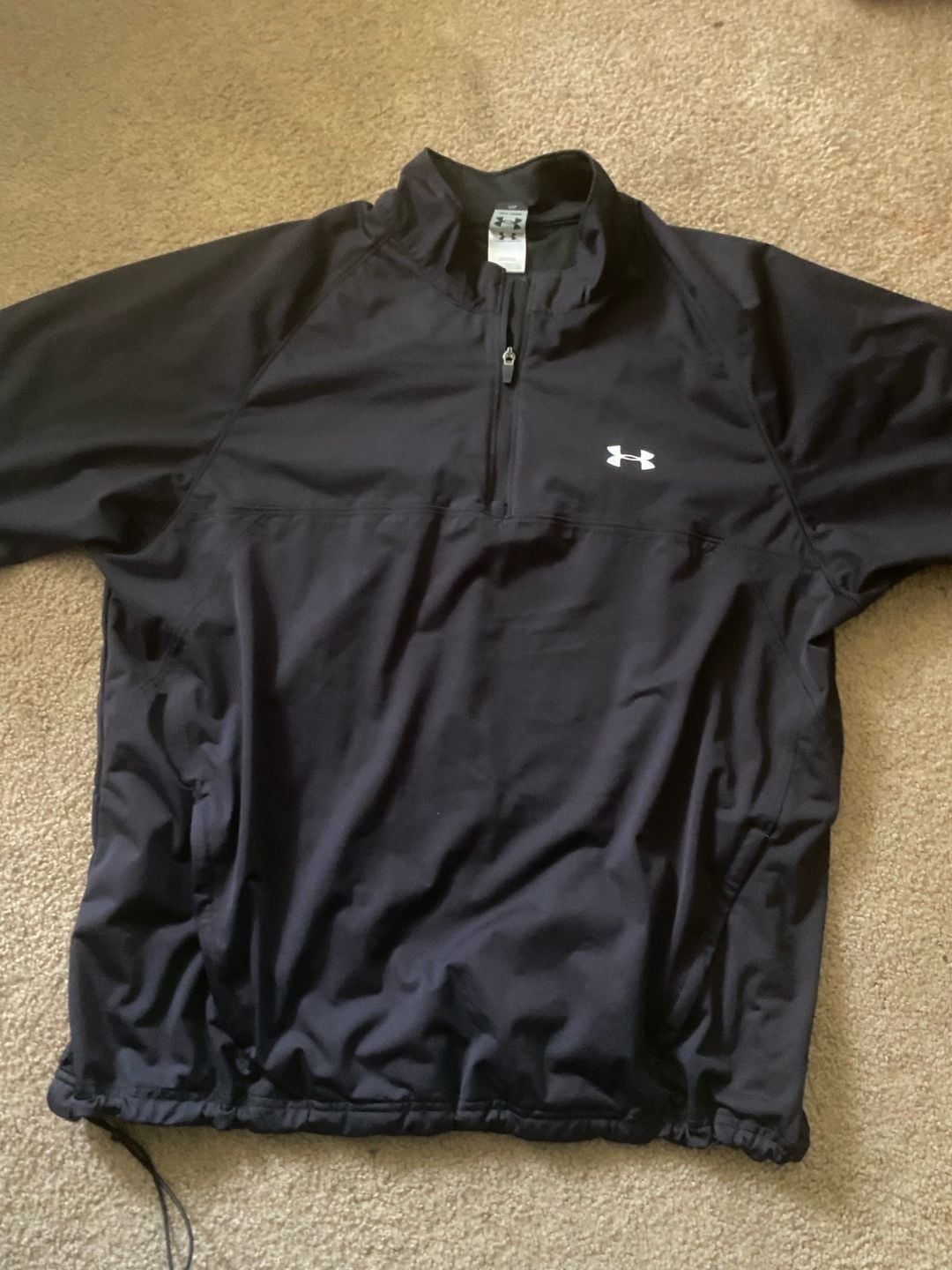 Under Armour Short Sleeve Half Zip Windbreaker Size XXL Black 2