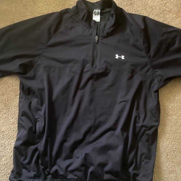 Under Armour Short Sleeve Half Zip Windbreaker Size XXL Black