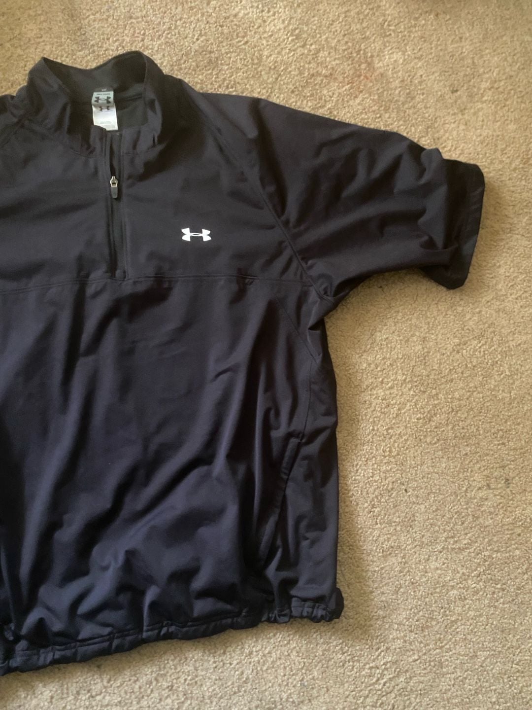 Under Armour Short Sleeve Half Zip Windbreaker Size XXL Black 3