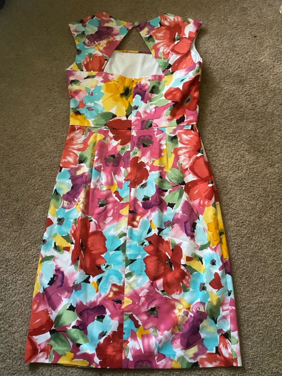 Donna Ricco Floral Sleeveless Midi Dress Size 6 Watercolor Colorful 4