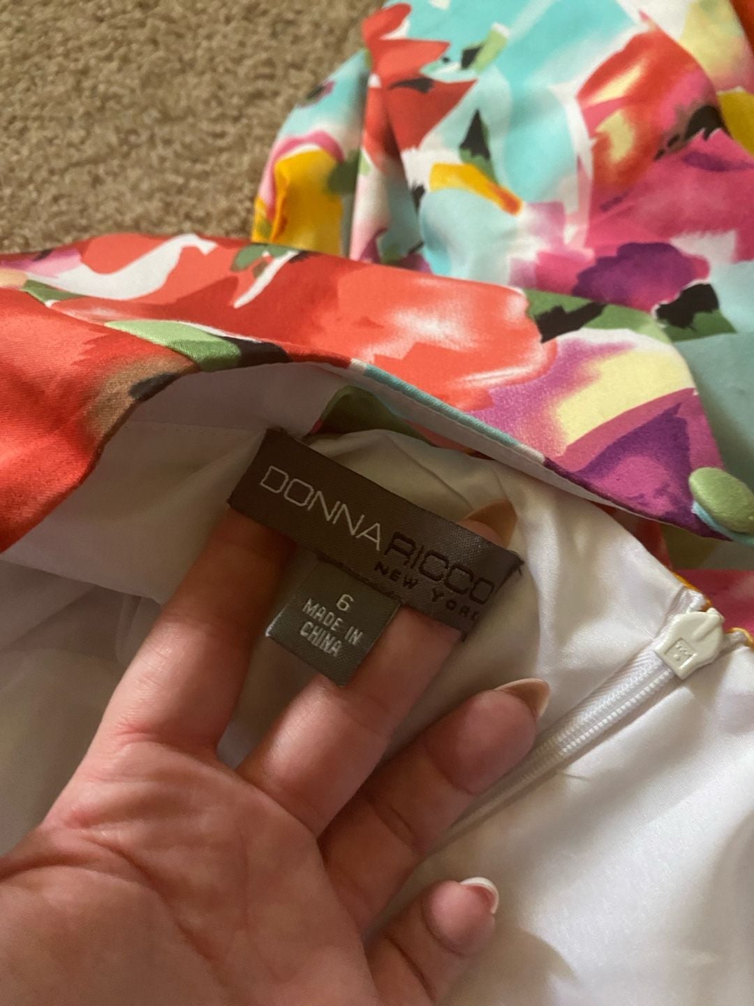 Donna Ricco Floral Sleeveless Midi Dress Size 6 Watercolor Colorful 6