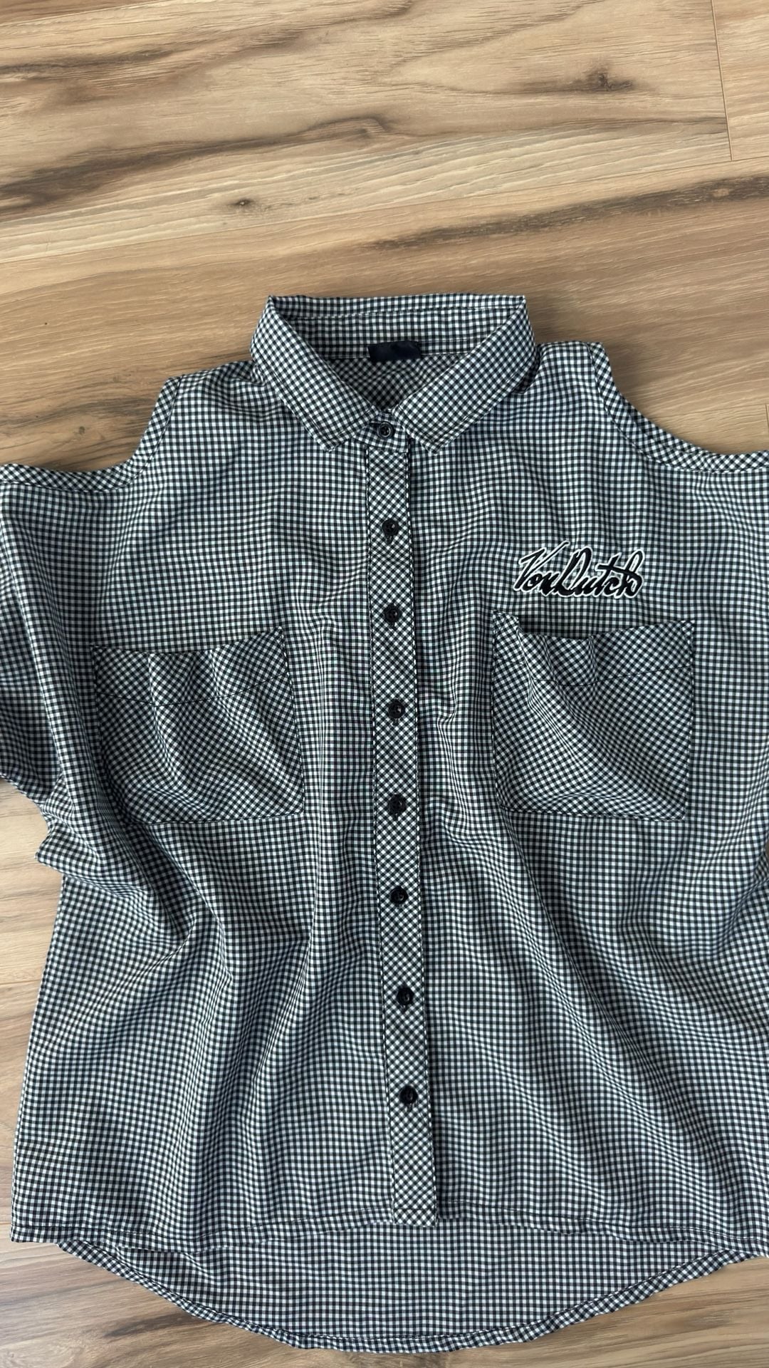 Von Dutch Gingham Cold Shoulder Shirt 2