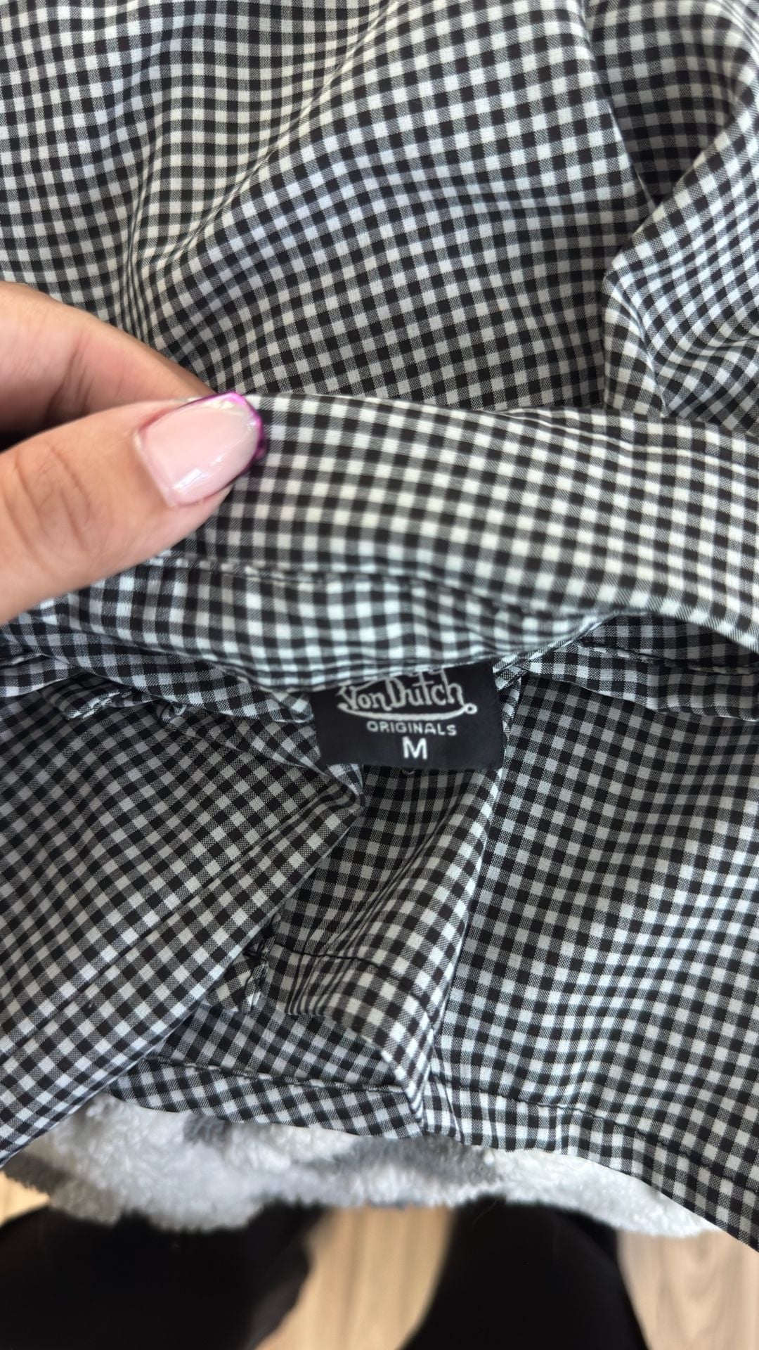 Von Dutch Gingham Cold Shoulder Shirt 9