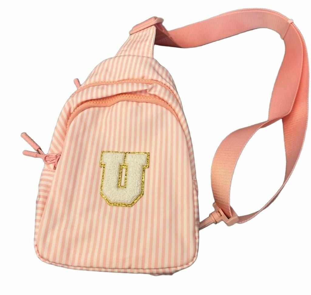 Pink White Striped Mini Crossbody Slingbag Varsity U Gift for Teens & Tweens 2