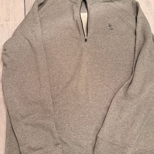 Dunning Golf Quarter-Zip Sweatshirt Size L Grey Embroidered Logo