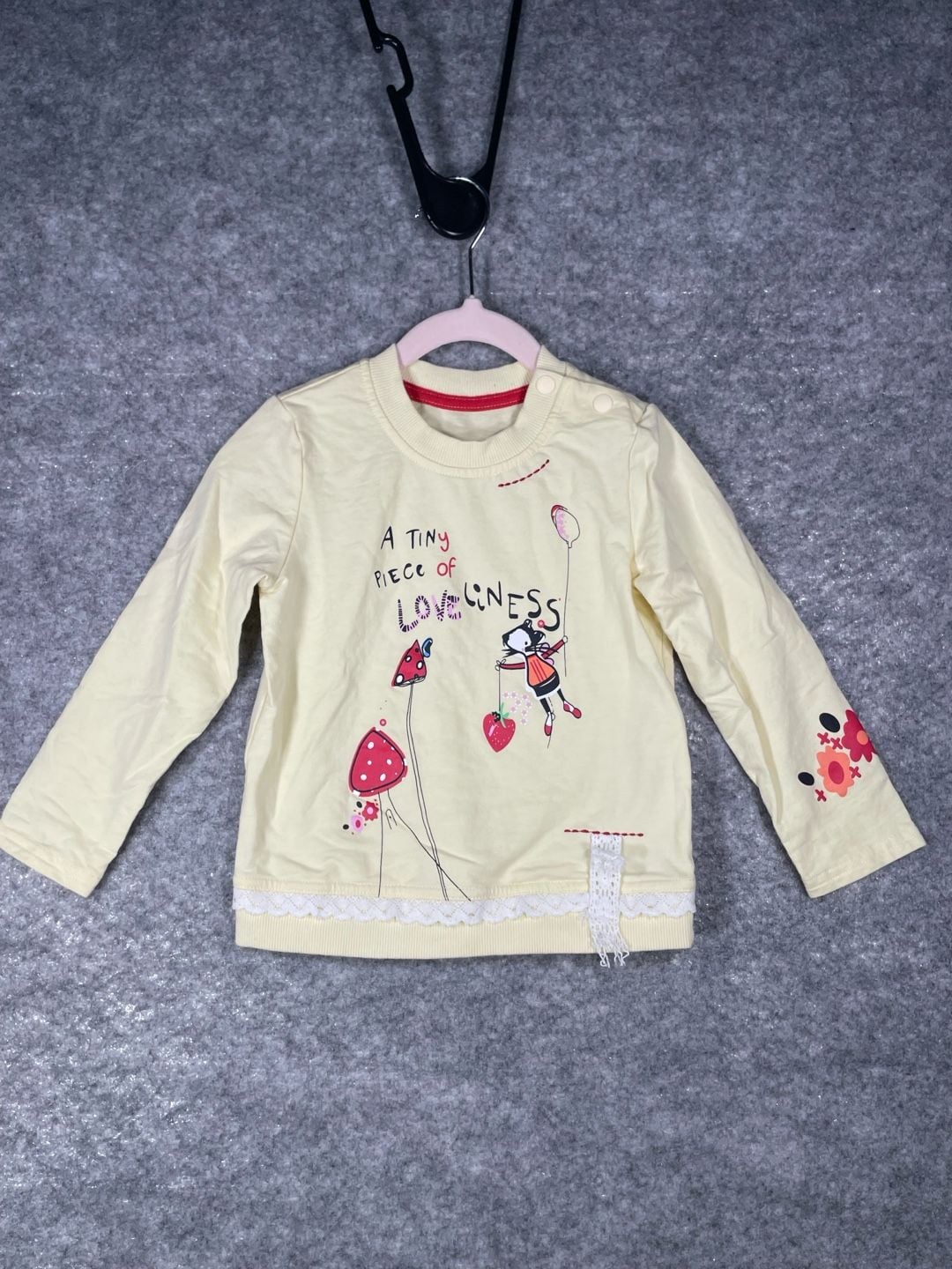 Unbranded A Tiny Piece of Loveliness Cartoon Sweatshirt Apricot 2