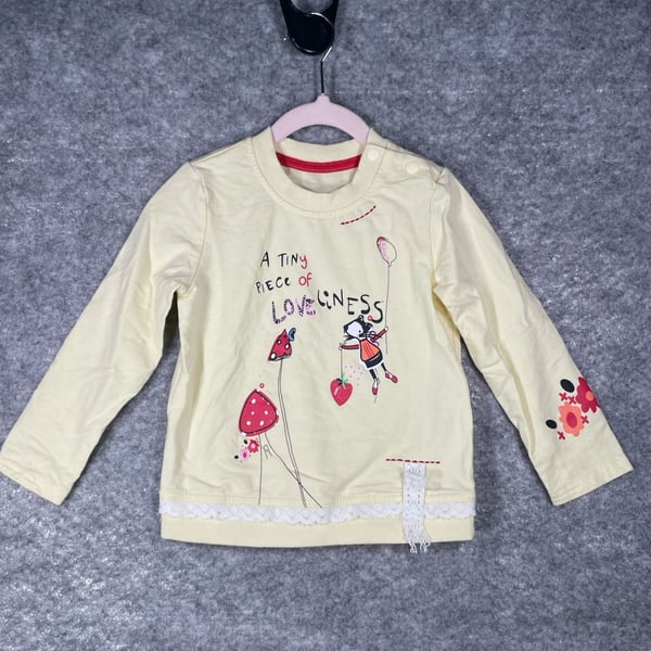 Unbranded A Tiny Piece of Loveliness Cartoon Sweatshirt Apricot