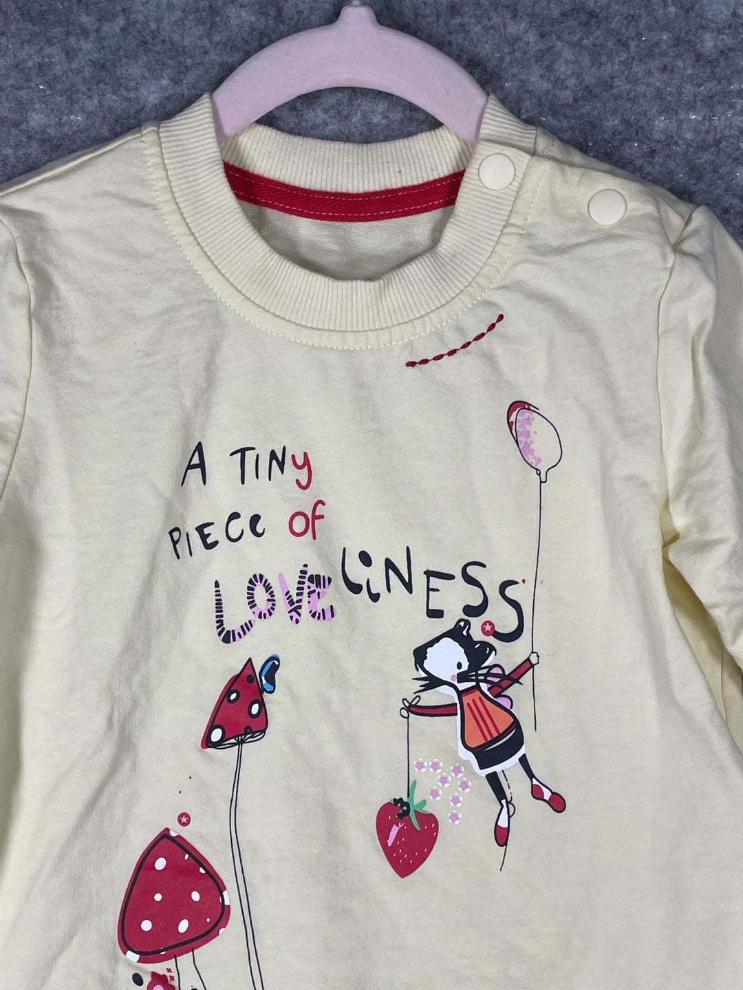 Unbranded A Tiny Piece of Loveliness Cartoon Sweatshirt Apricot 6