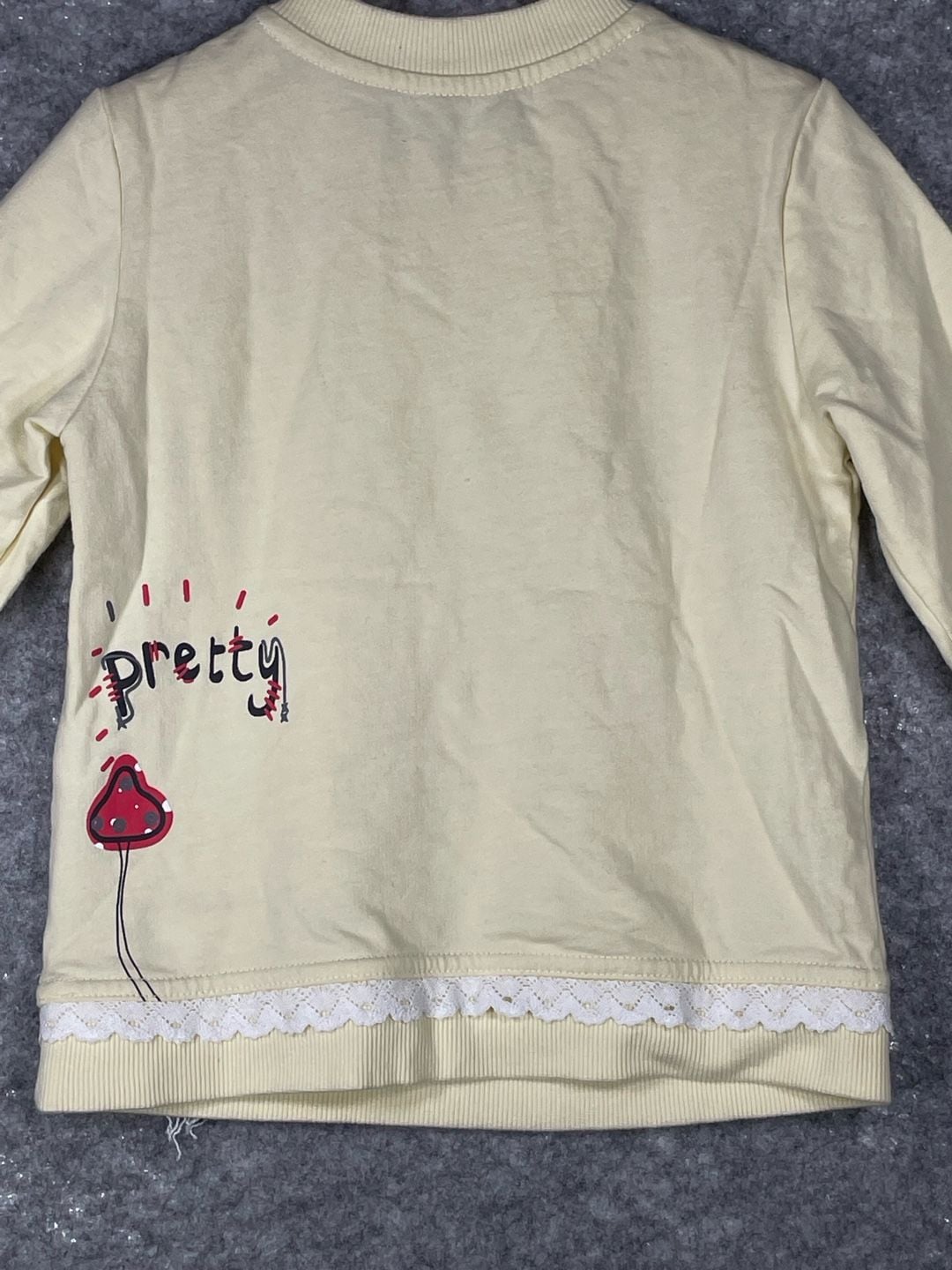 Unbranded A Tiny Piece of Loveliness Cartoon Sweatshirt Apricot 11