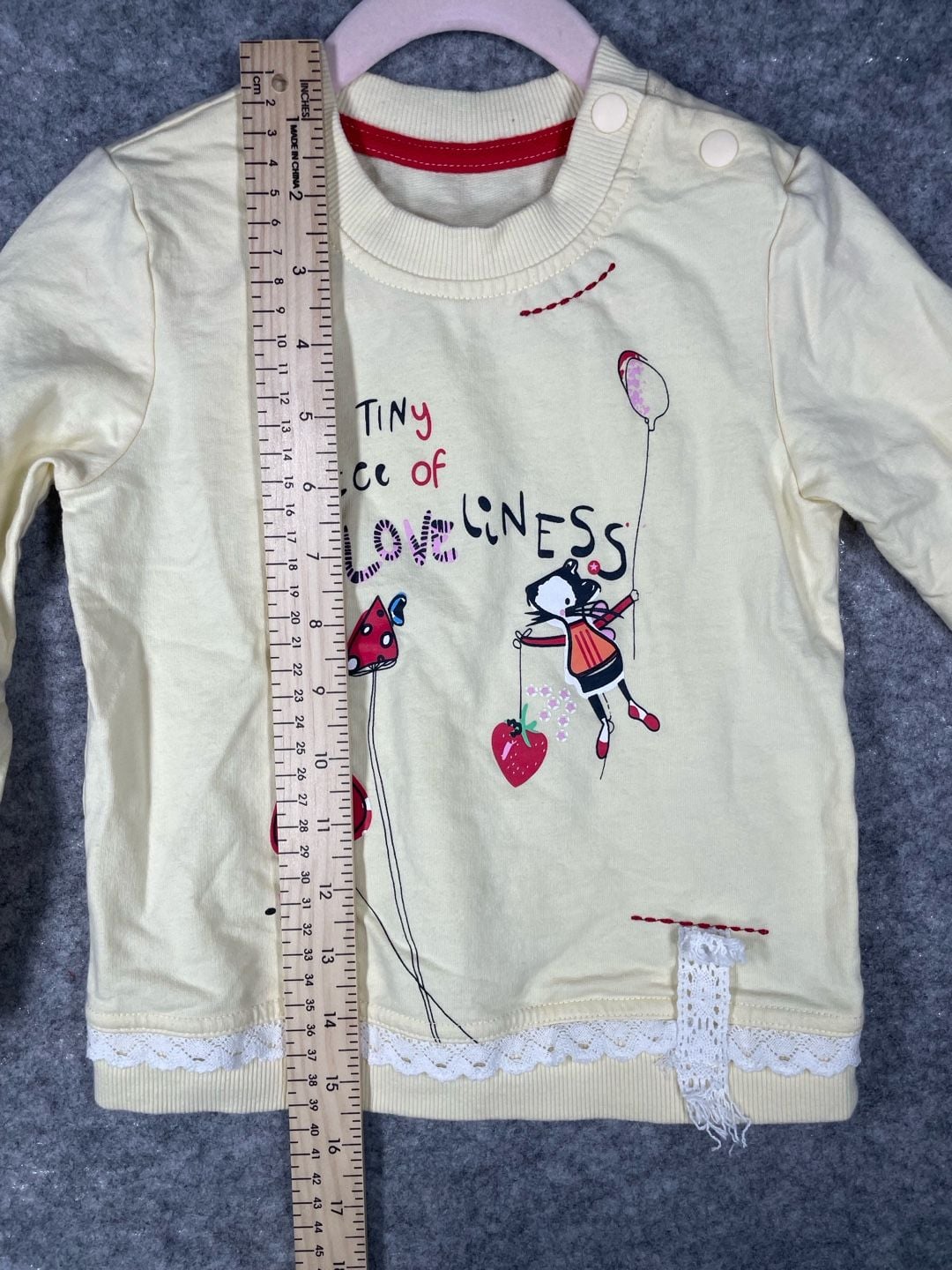Unbranded A Tiny Piece of Loveliness Cartoon Sweatshirt Apricot 14