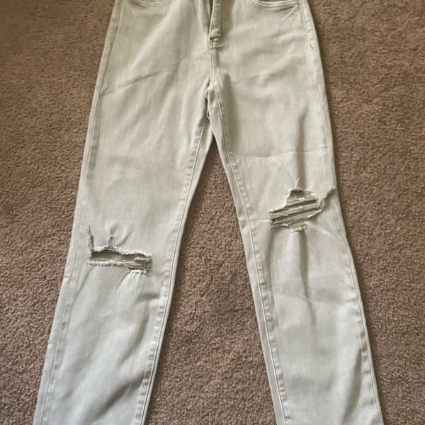 Vervet Distressed Jeans Size 28 light gray Cotton Blend Straight Leg