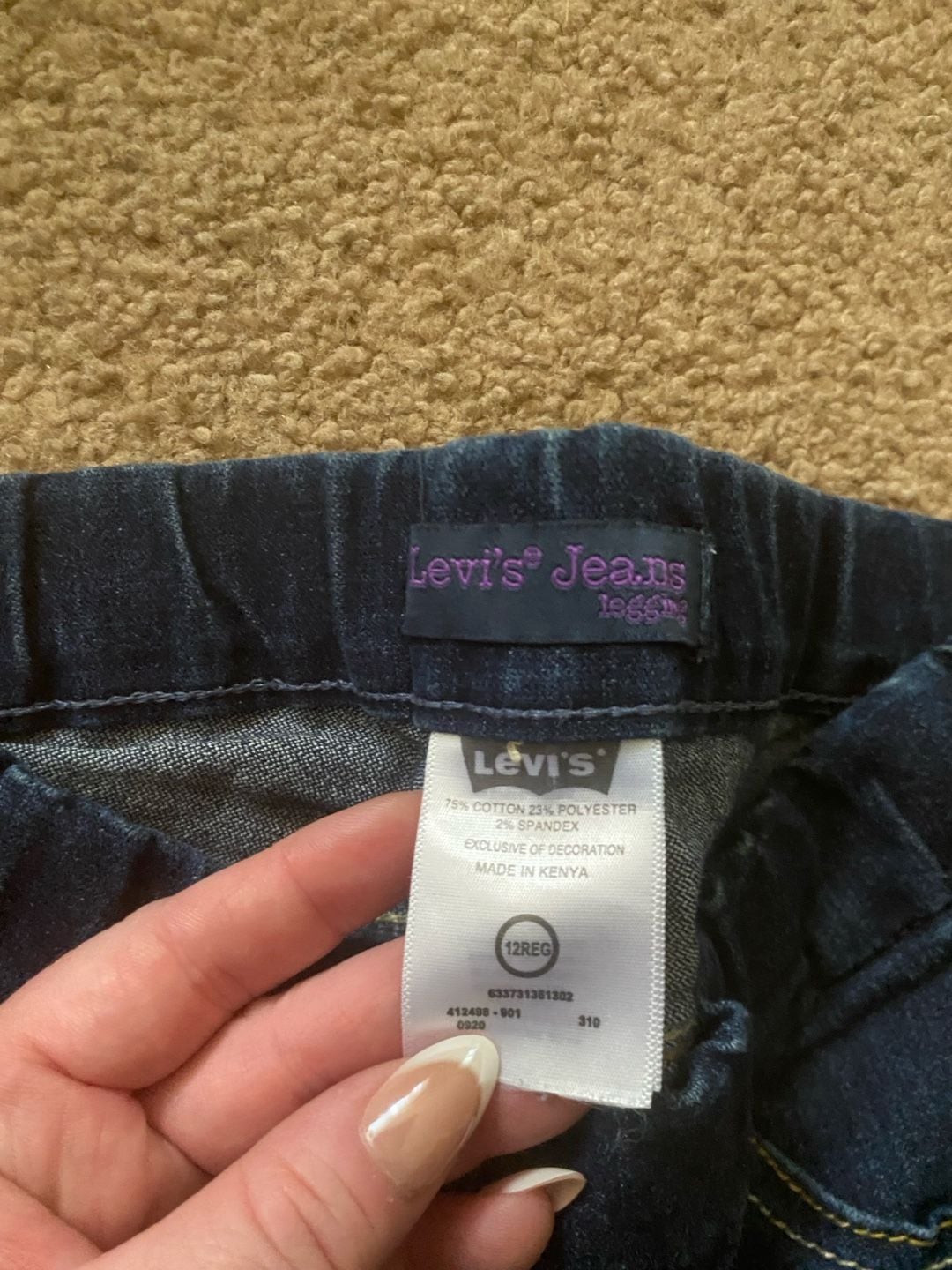 Levi's Jeans Legging Size 12REG Dark Blue Denim Pull On Skinny. Youth 12. 4
