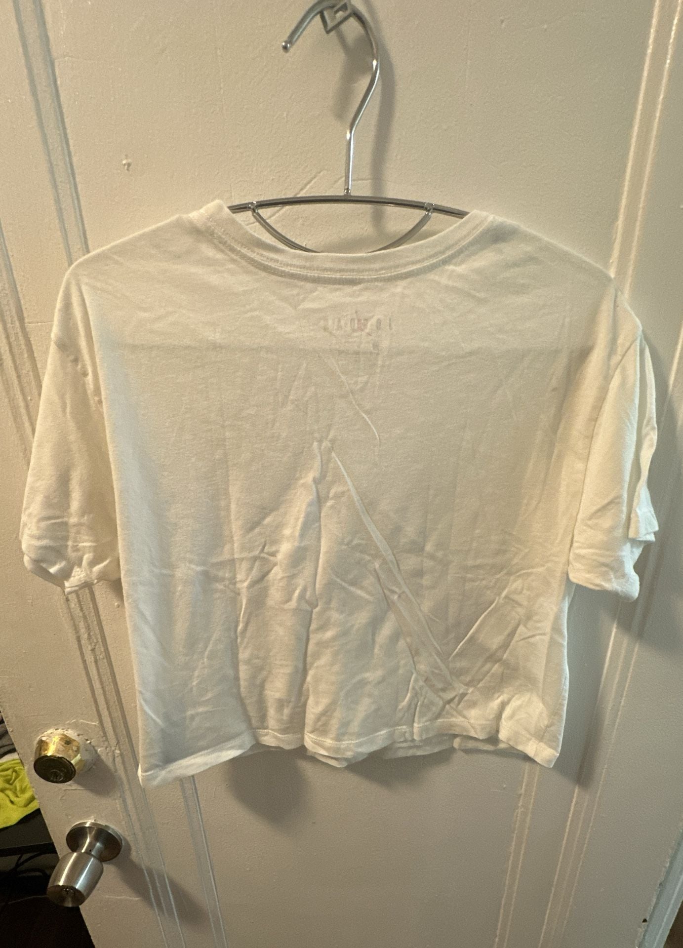Jordan Jumpman T-Shirt Size L White Gold Black Graphic Crop Top 3