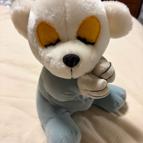 Vintage Retro Kuddle Me Toys Sleeping Polar Bear Plush Blue Pajamas
