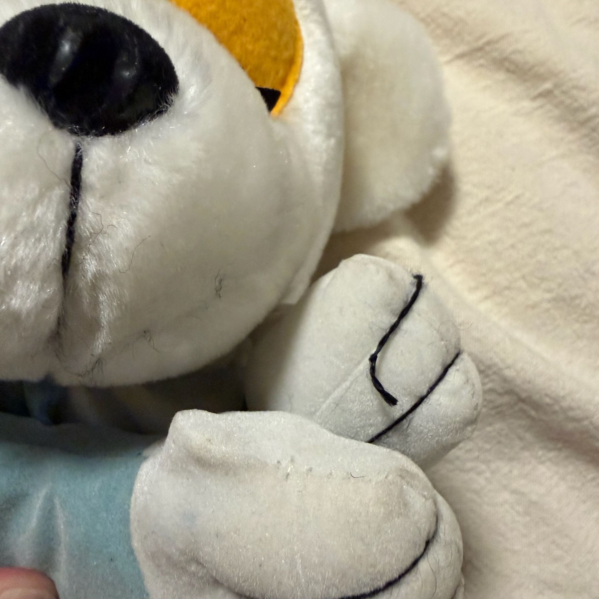 Vintage Retro Kuddle Me Toys Sleeping Polar Bear Plush Blue Pajamas 3