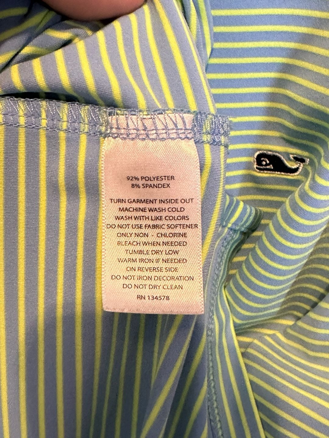 Vineyard Vines Sankaty Performance Polo Size XL Striped Blue Green 5