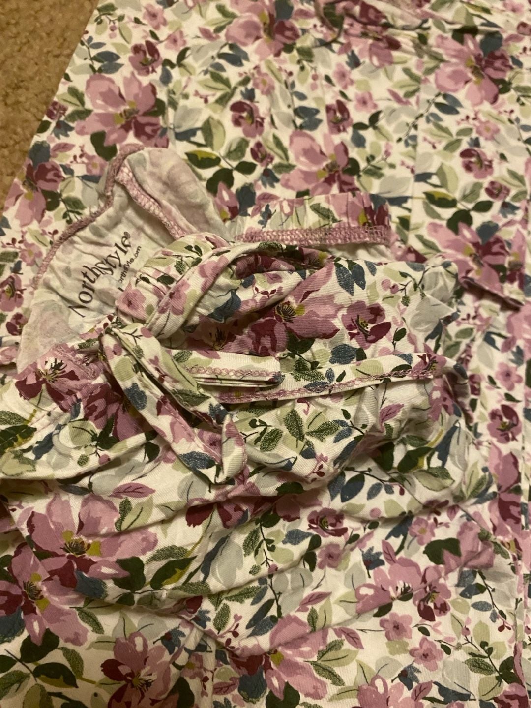 NorthStyle Pajama Set Size L Pink Floral Bamboo Rayon Short Sleeve 5