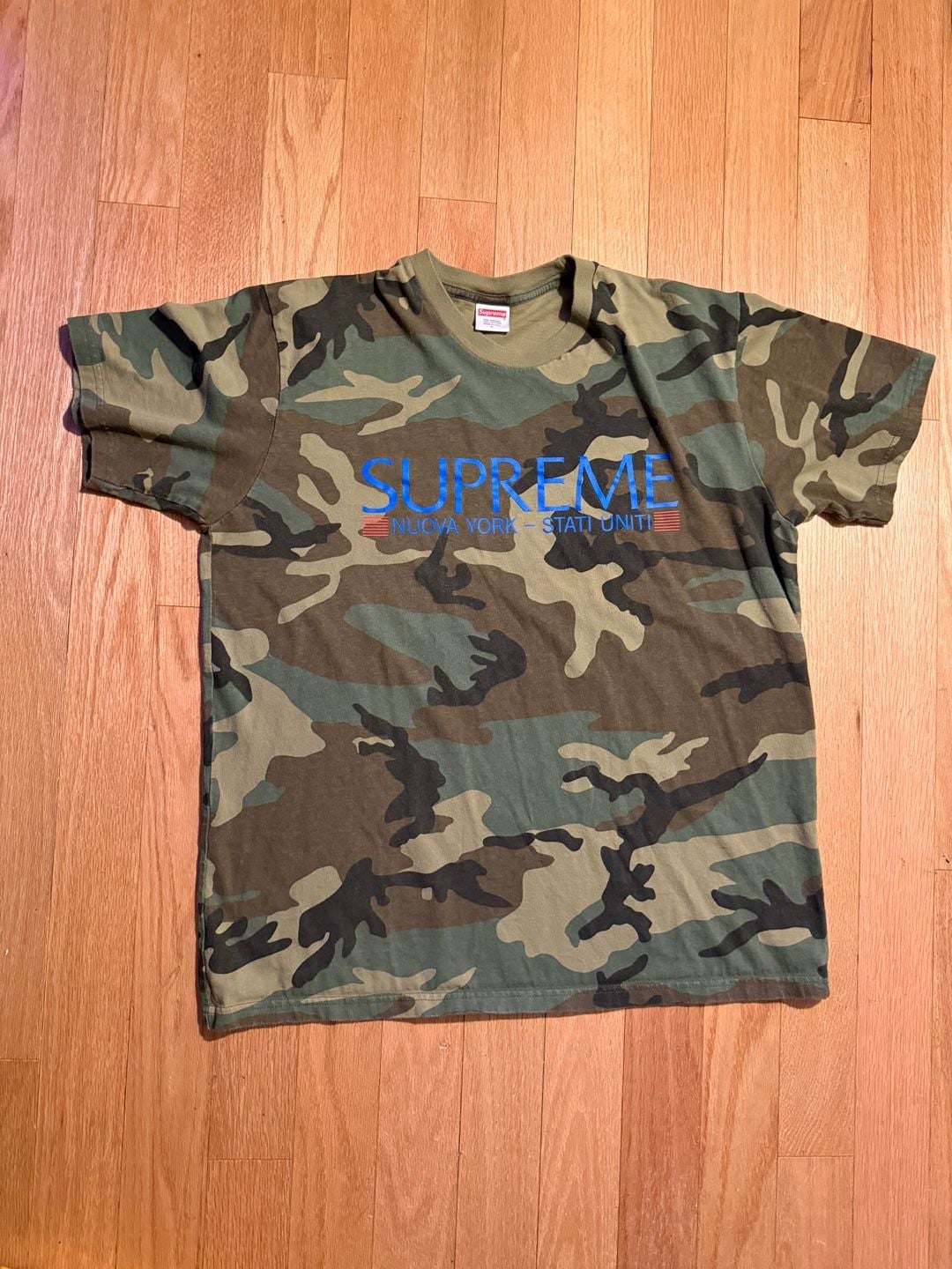 Supreme Nuova York Tee Size L Woodland Camo Graphic T-Shirt 2