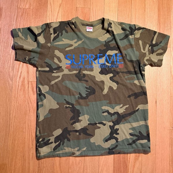 Supreme Nuova York Tee Size L Woodland Camo Graphic T-Shirt