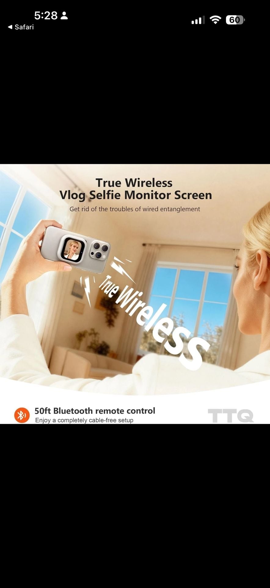 TTQ Wireless Vlog Screen TF40 White Vlog Selfie Monitor 5
