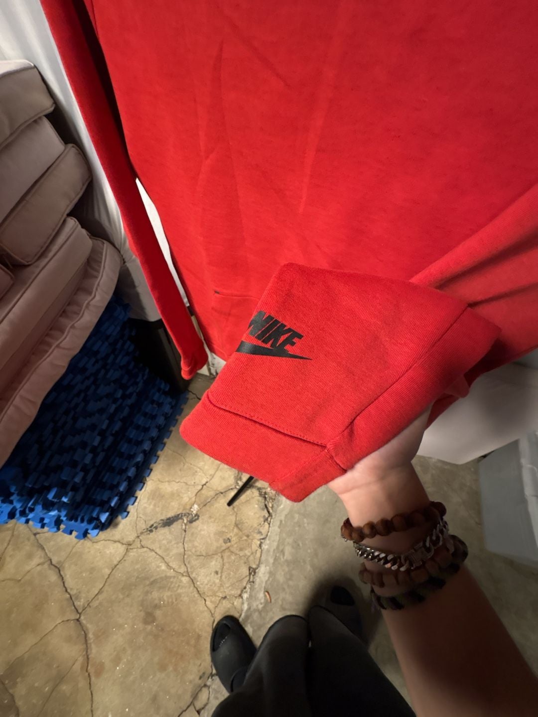 Nike Tech Fleece Crew Sweatshirt Red 7