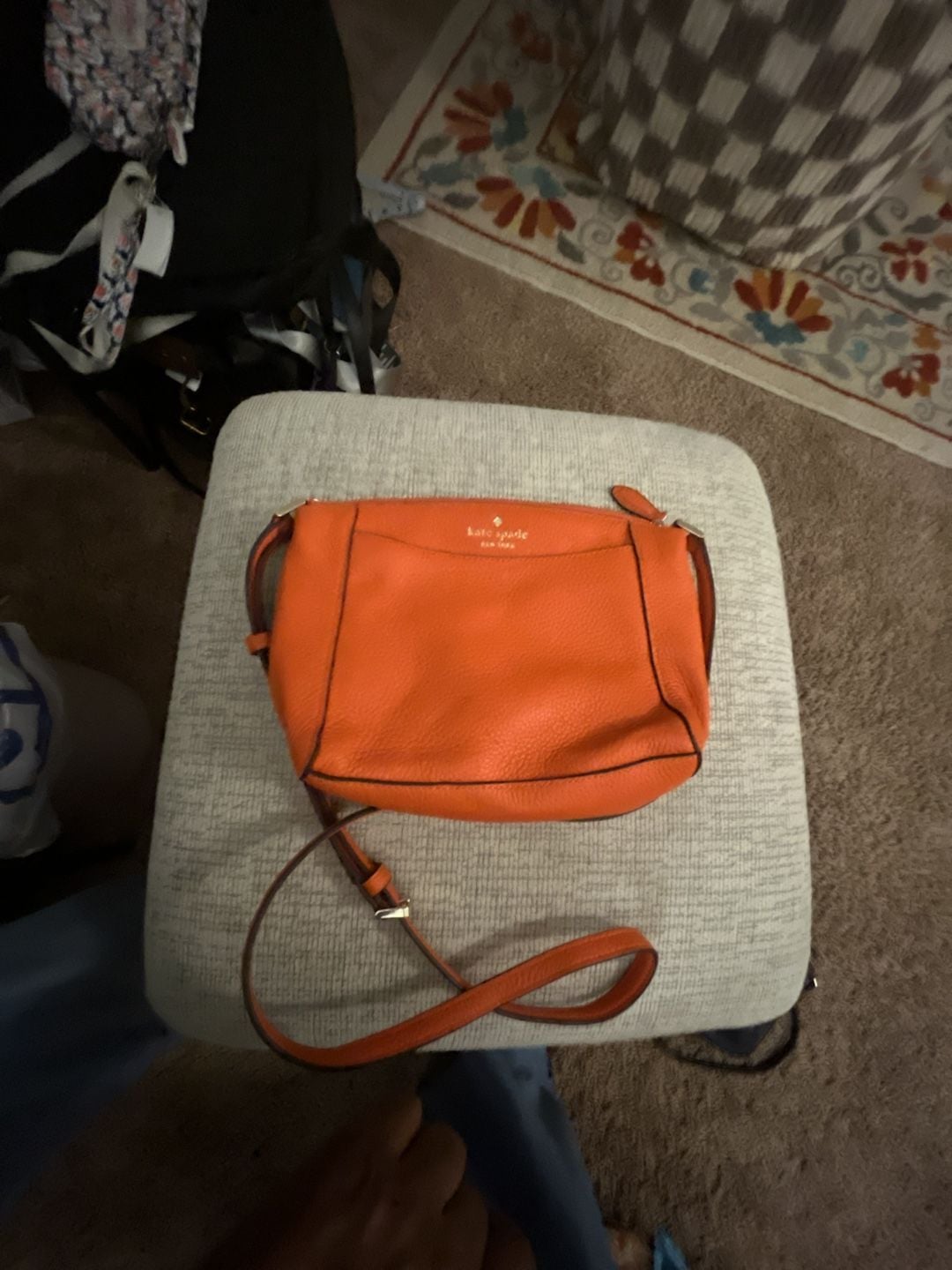 Kate Spade Monica Pebbled Leather Crossbody Orange 2