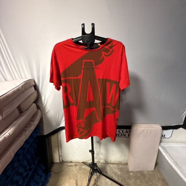 G-Star Raw T-Shirt Size L Red Graphic Print Relaxed Fit