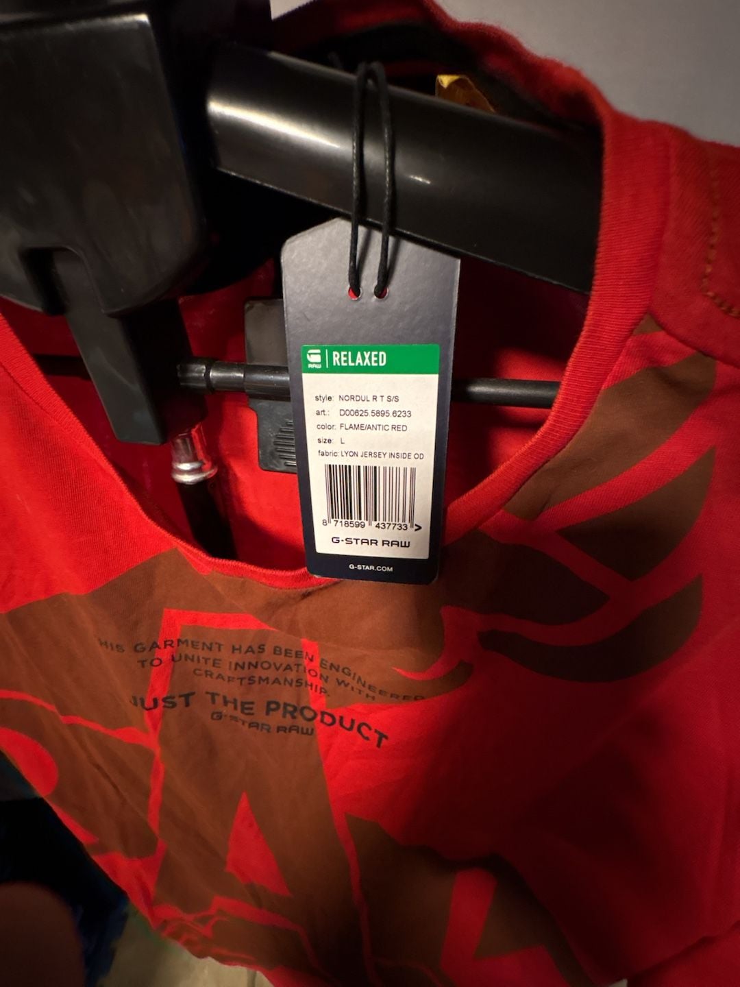 G-Star Raw T-Shirt Size L Red Graphic Print Relaxed Fit 8