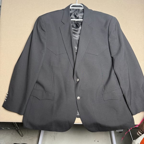 Cody James Western Blazer Sport Coat Size 50RG Black Poly Wool