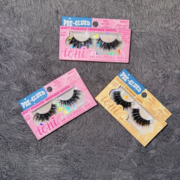 Ioni Pre-Glued 3D Faux Mink Strip Lashes Lot of 3