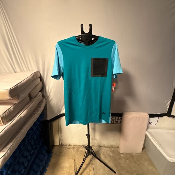 Nike Tech Hypermesh Pocket T Shirt Size L Turquoise Blue Green