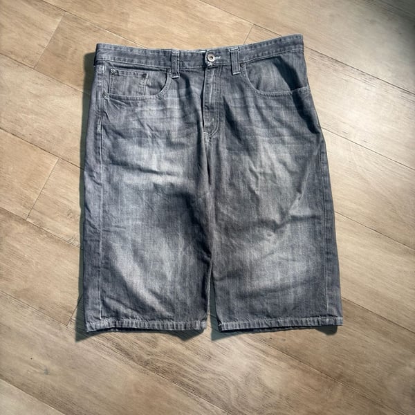 Vintage Y2K Ecko Unltd Jean Shorts Size 38 Grey Denim Hang 'Em High Baggy Jorts