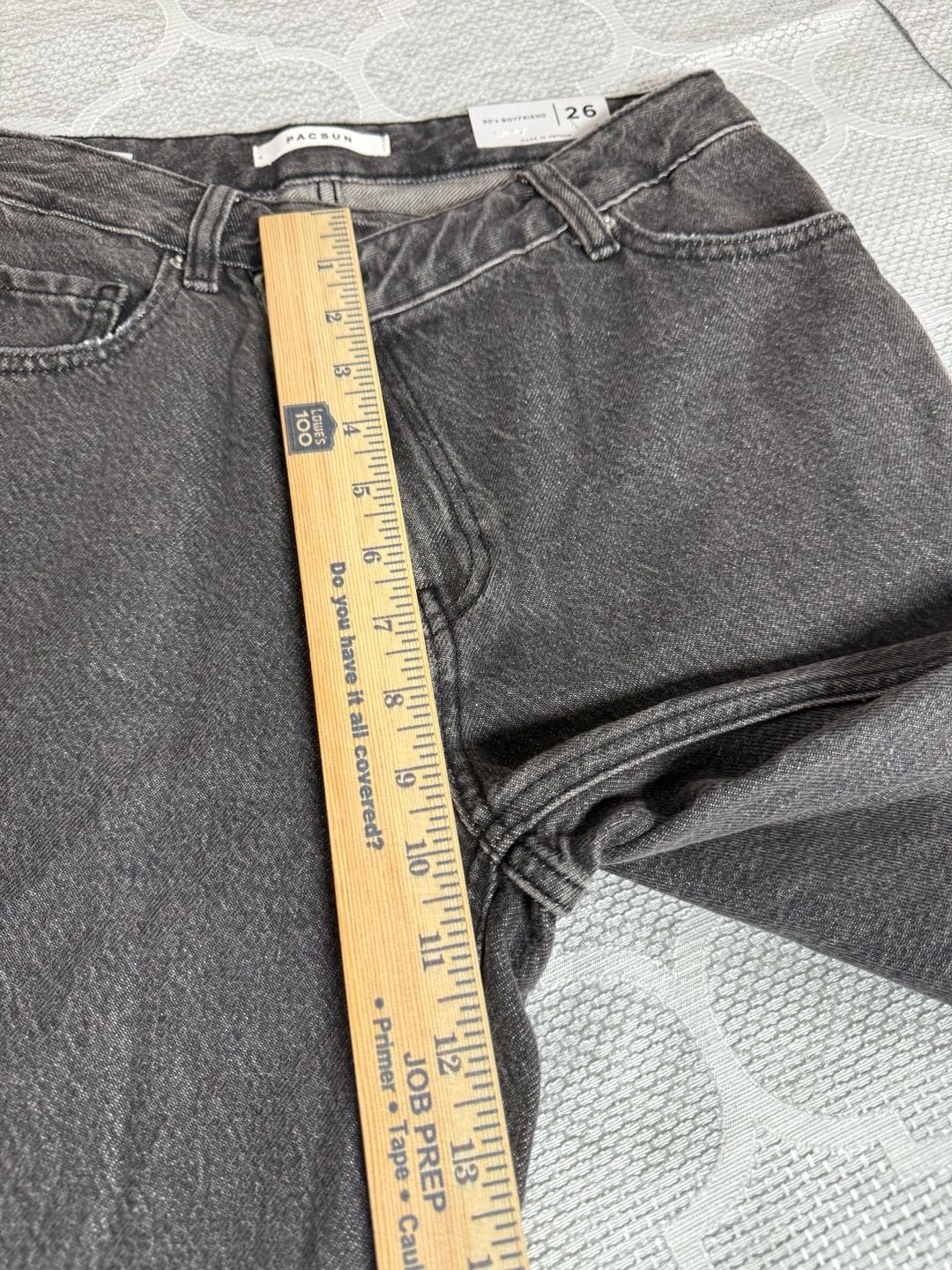 Pacsun Black 90's Boyfriend Jeans with Asymmetrical Waistband 12