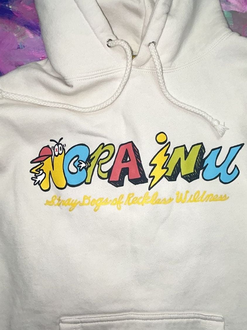 Norainu Graphic Hoodie Size M Beige 3
