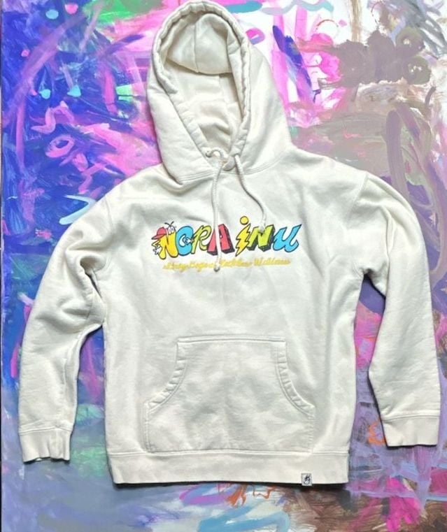 Norainu Graphic Hoodie Size M Beige 2