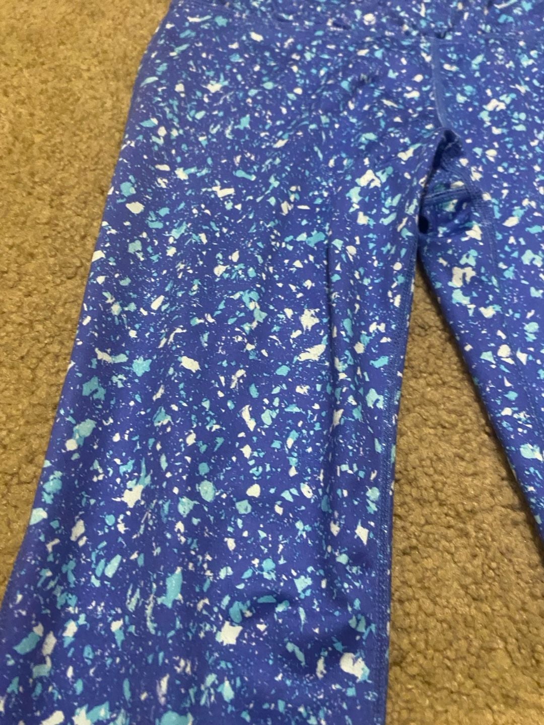 Nike Power Essential Running Tight Size M Blue Confetti Print 3