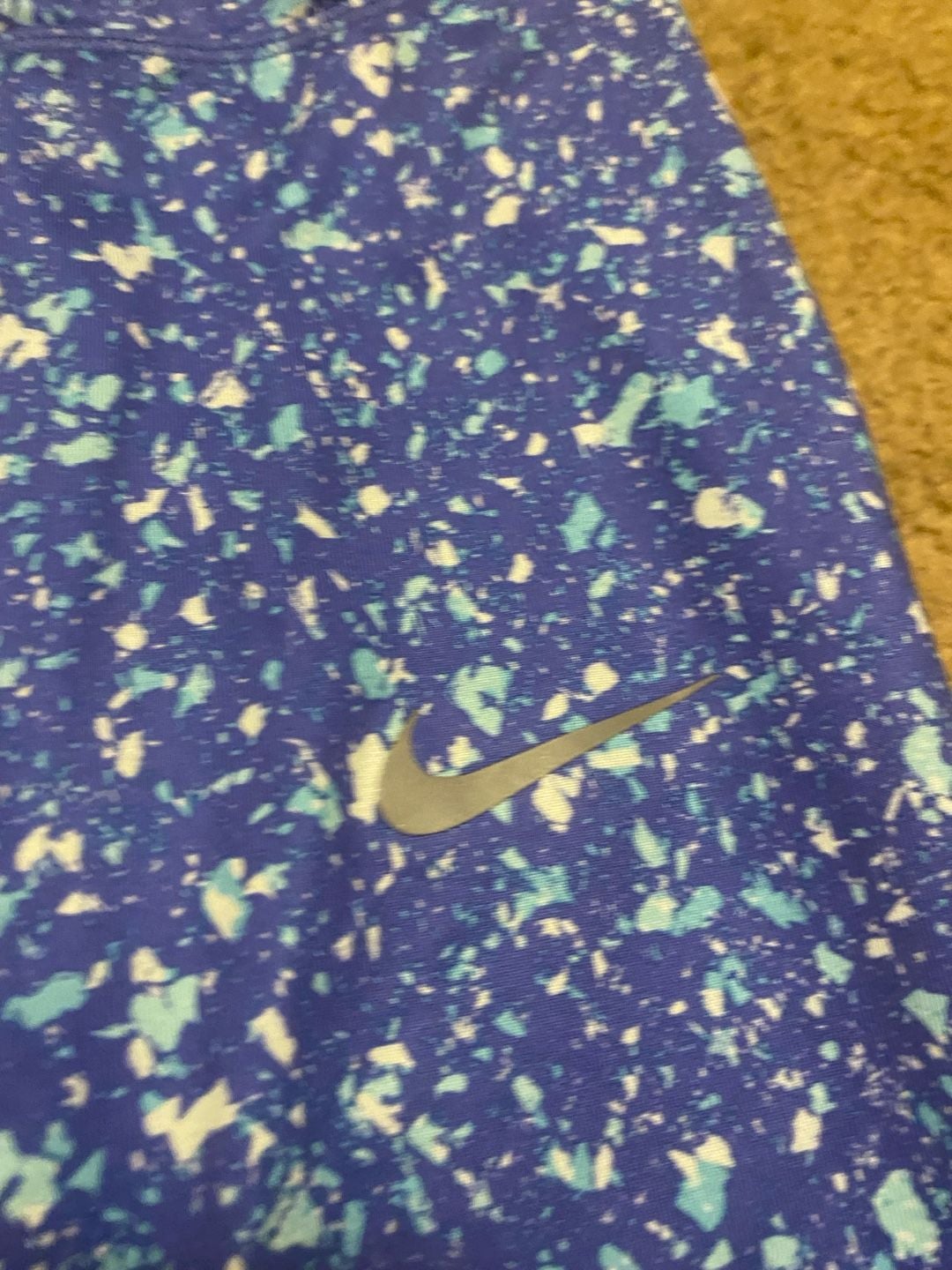 Nike Power Essential Running Tight Size M Blue Confetti Print 4