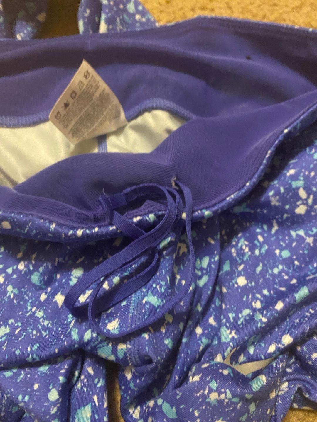 Nike Power Essential Running Tight Size M Blue Confetti Print 5