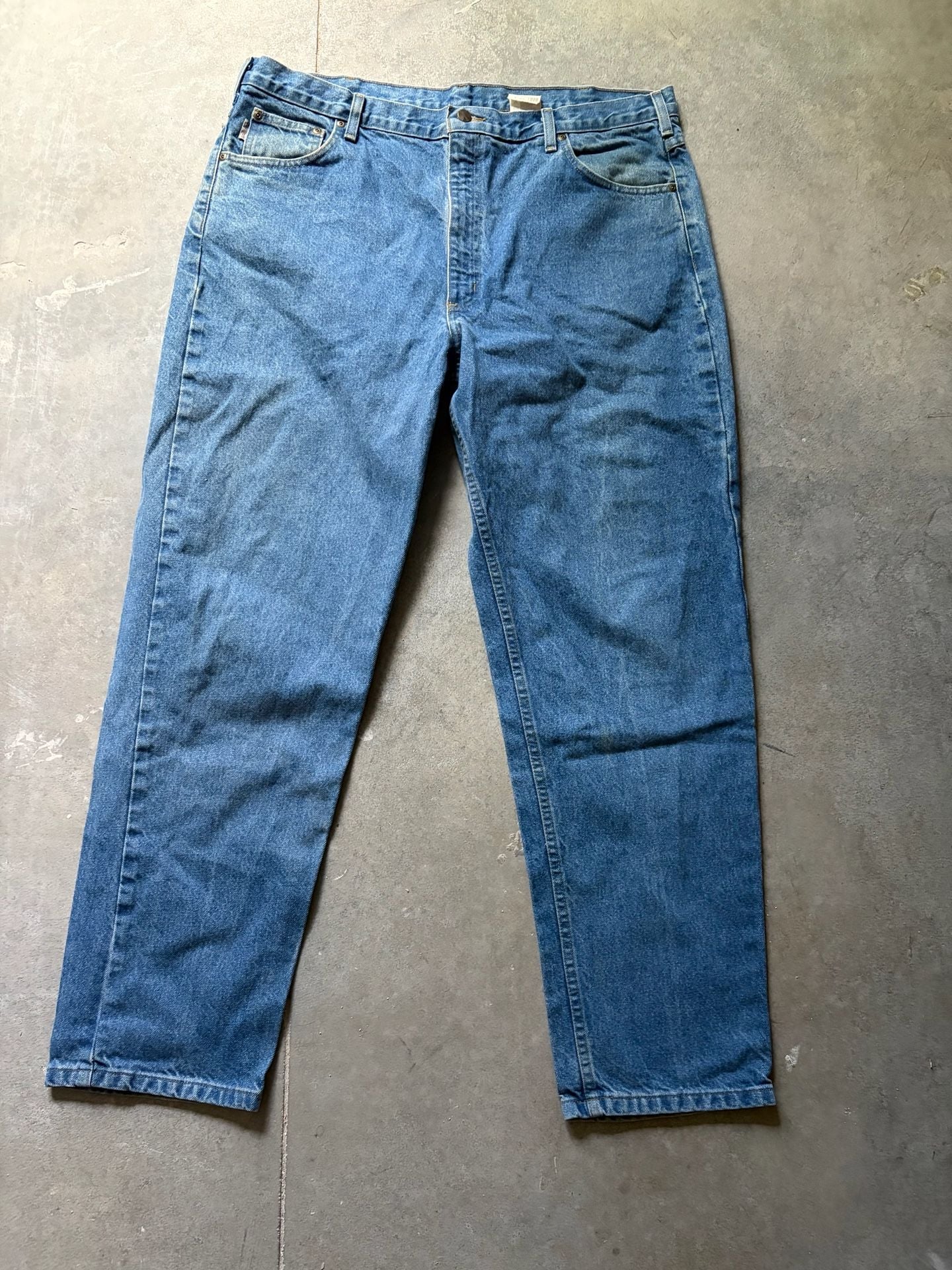 Carhartt Denim Jeans Size 42x32 Blue Straight Leg Workwear 2