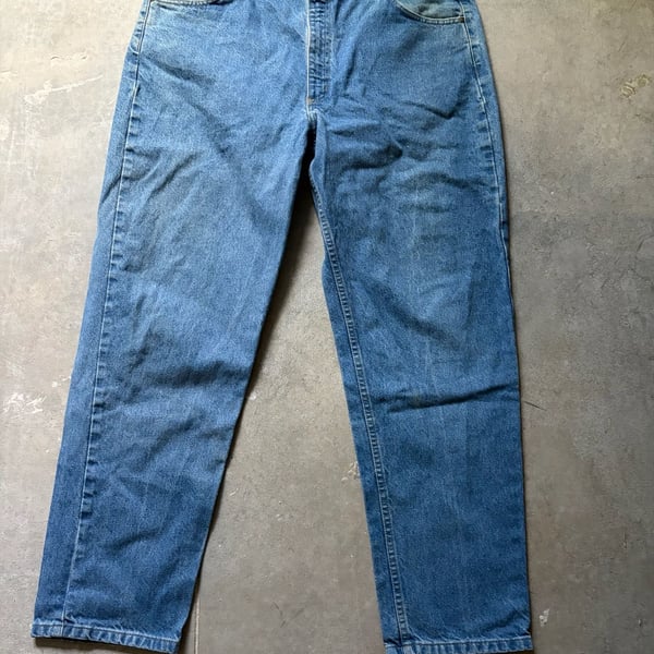 Carhartt Denim Jeans Size 42x32 Blue Straight Leg Workwear